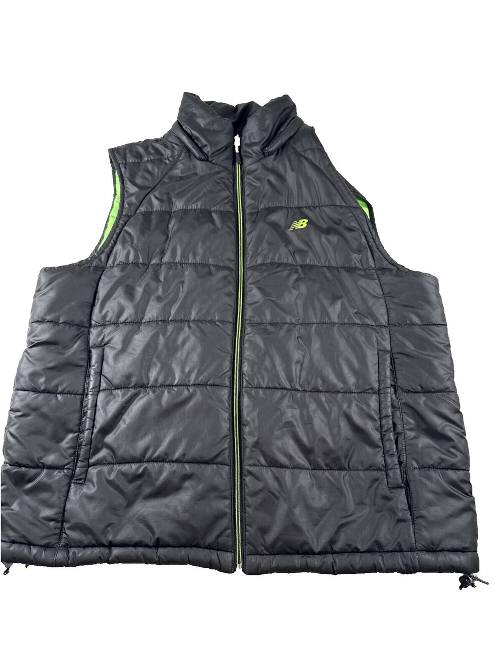 New Balance Puffer Vest Men Size L Black Pre Owned No Hoodie